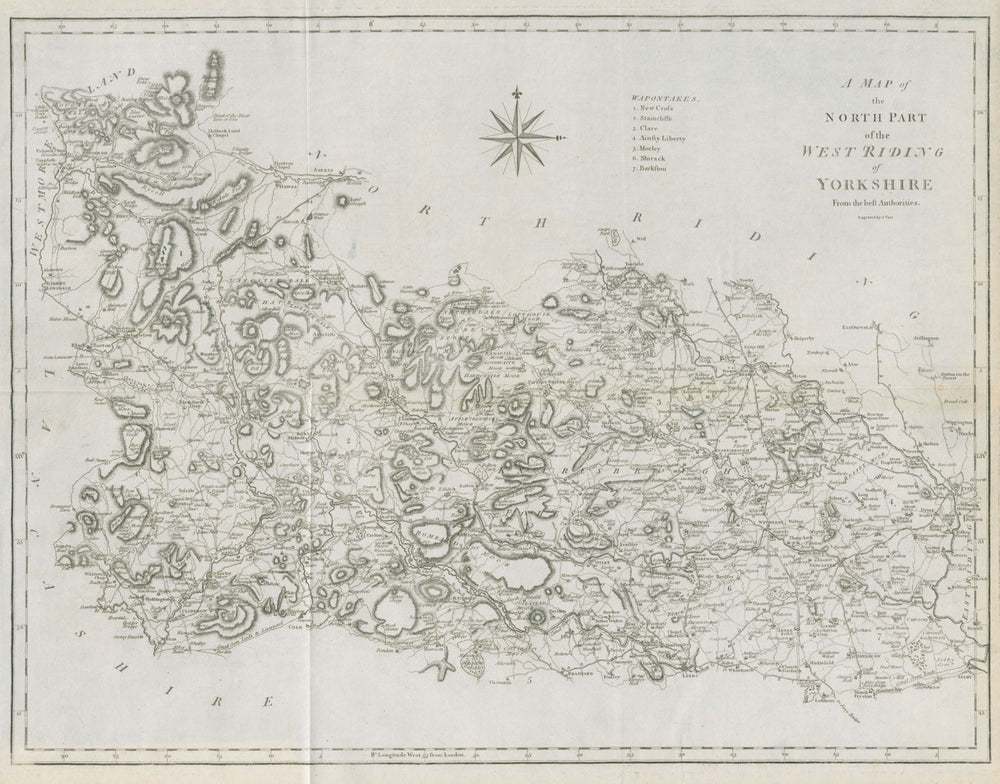 "A map of the North part of the West Riding of Yorkshire…" by John CARY 1789