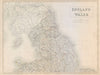 England and Wales. North sheet. Railways. SIDNEY HALL c1845 old antique map