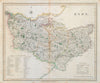 Antique county map of Kent by Henry Teesdale 1831 old plan chart