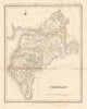 Antique county map of CUMBERLAND / Cumbria by Starling, Creighton & Lewis c1840