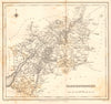 Antique county map of GLOUCESTERSHIRE by Walker & Creighton for Lewis c1840