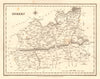 Antique county map of SURREY by Starling & Creighton for Lewis c1840 old