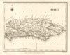 Antique county map of SUSSEX by Walker & Creighton for Lewis c1840 old