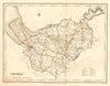 Antique county map of CHESHIRE by Creighton & Walker for Lewis c1840 old