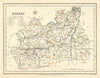 Antique county map of SURREY by Creighton & Starling for Lewis c1840 old