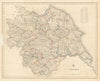 Antique county map of YORKSHIRE by Creighton & Starling for Lewis c1840