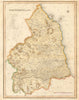 Antique county map of NORTHUMBERLAND. Creighton, Walker & Lewis. Coloured c1840