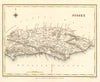 Antique county map of SUSSEX by Creighton & Walker for Lewis. Coloured c1840