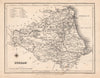 Antique county map of DURHAM by Starling & Creighton for Lewis. Unions c1840