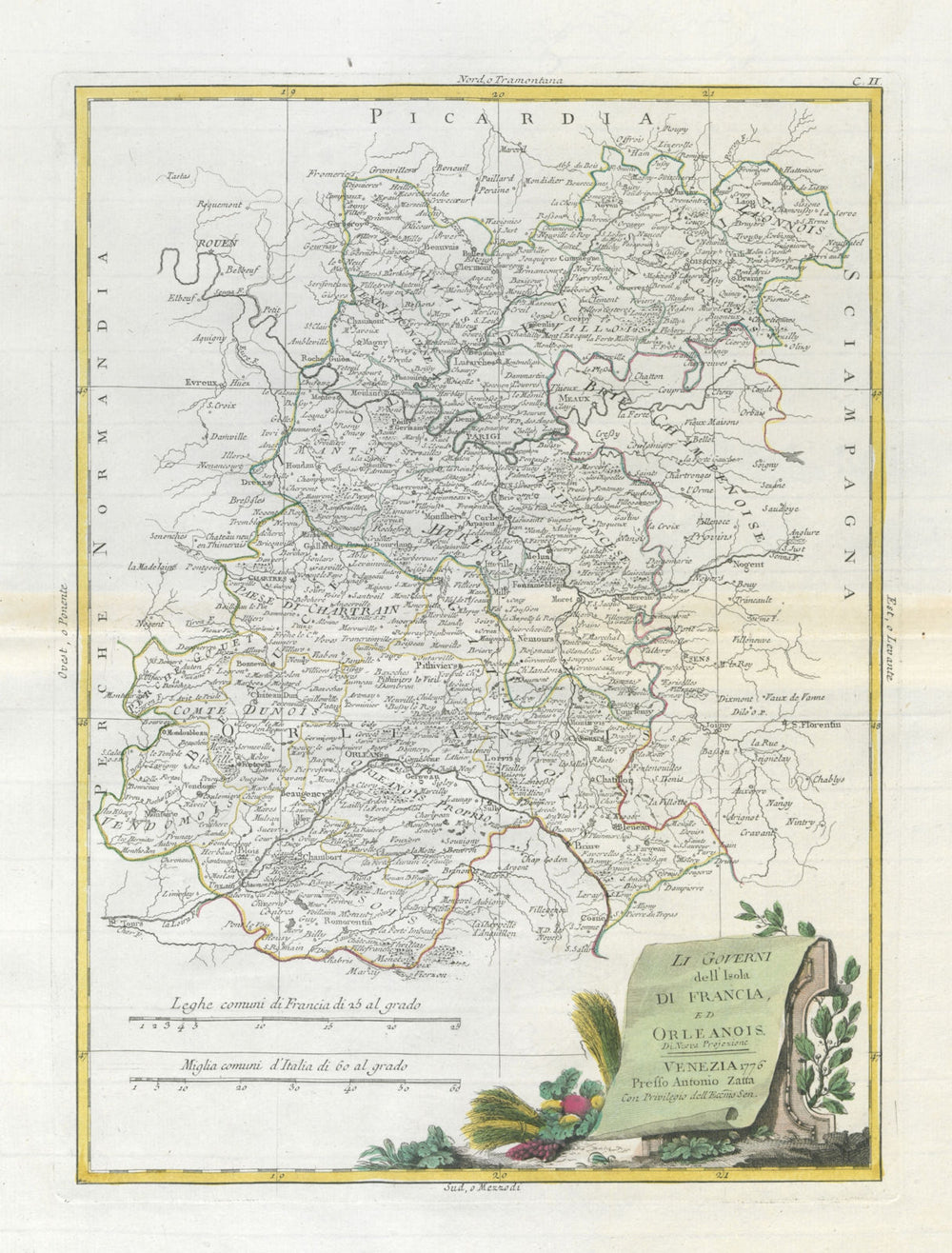 "Li Governi dell' Isola di Francia…". Ile de France & Orléanais. ZATTA 1779 map