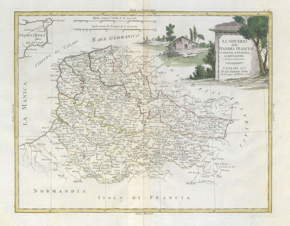 "Li Governi della Fiandra Francese, d'Artois…" Flanders Picardy. ZATTA 1779 map