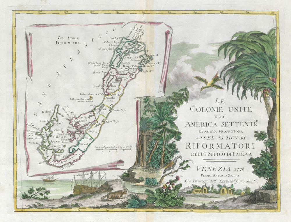 "Le Colonie Unite dell America Settentrale…". Bermuda. ZATTA 1779 old map