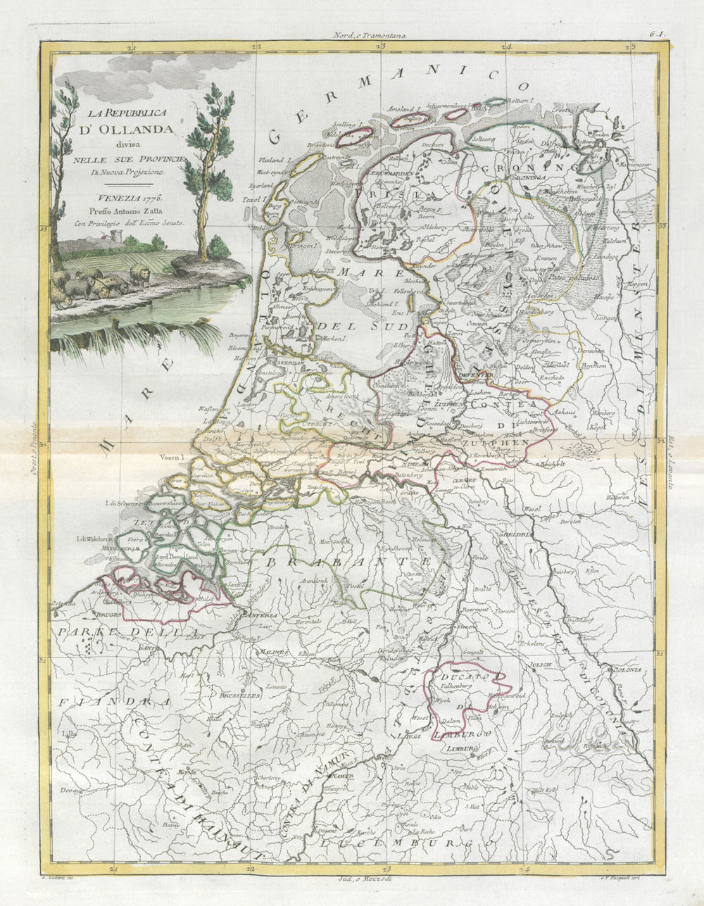 "La Repubblica d'Ollanda…". Holland. The Netherlands. ZATTA 1779 old map
