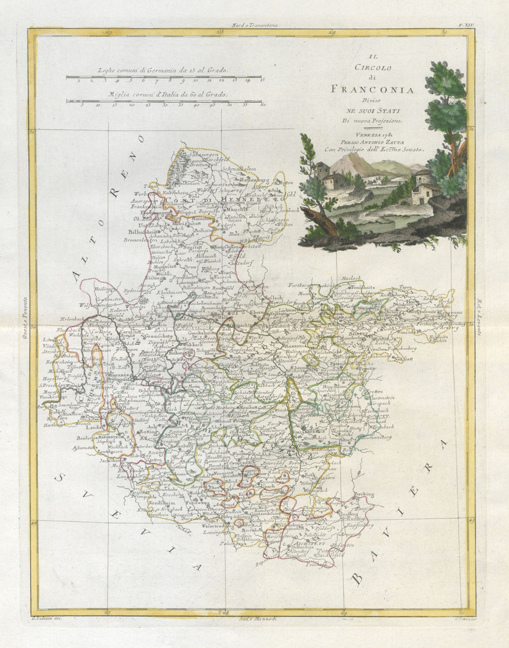 "Il Circolo di Franconia…". Central Germany. Northern Bavaria. ZATTA 1783 map