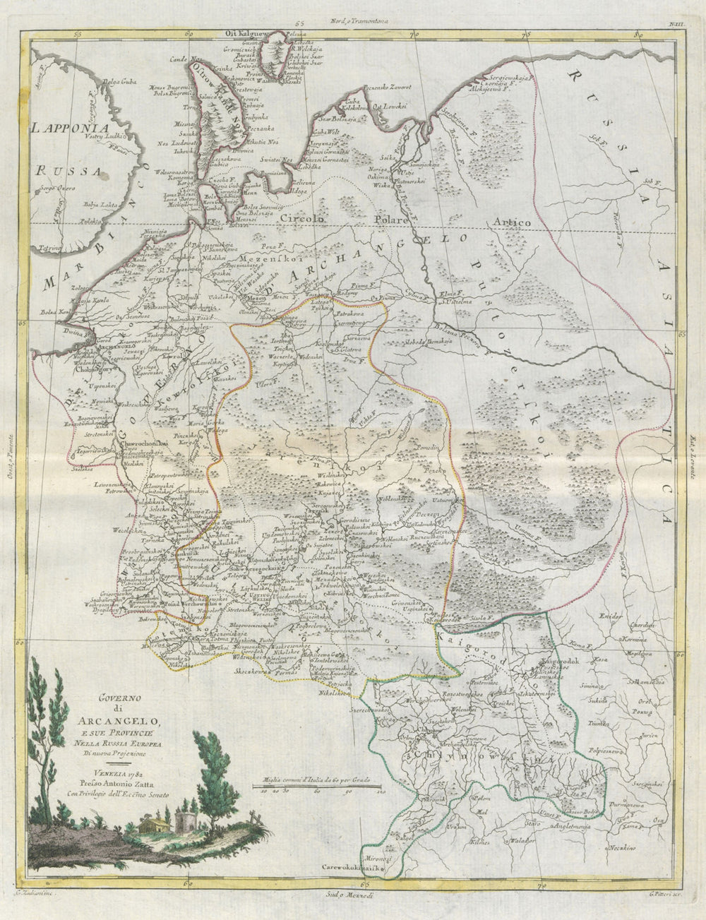 "Governo di Arcangelo e… Russia Europea". Archangel North Russia. ZATTA 1783 map