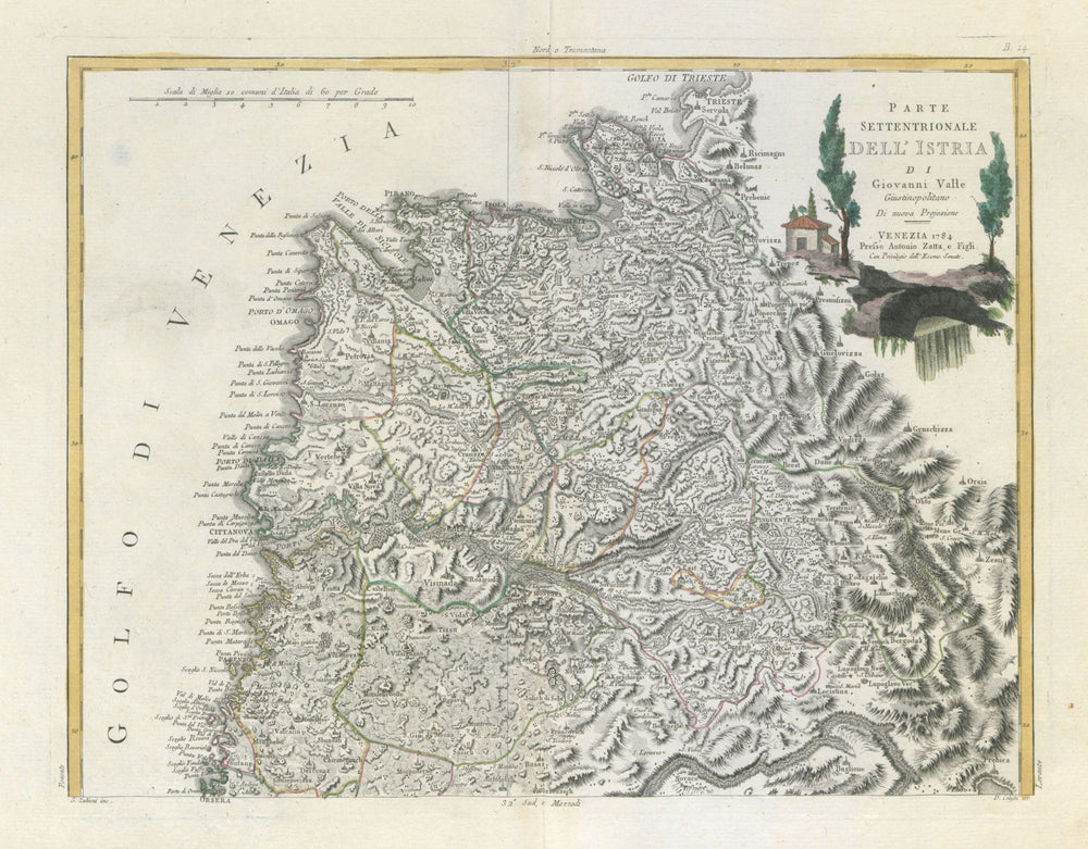 "Parte Settentrionale dell'Istria…". Northern Istria. Croatia. ZATTA 1784 map