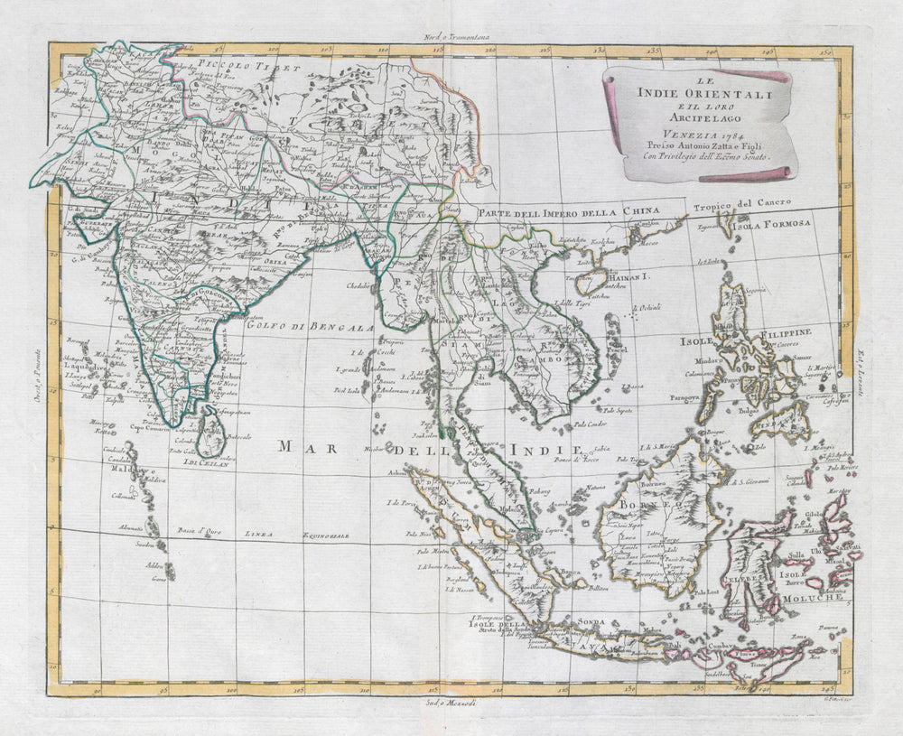 "Le Indie Orientali…". South Asia, Indochina & East Indies. ZATTA 1785 old map