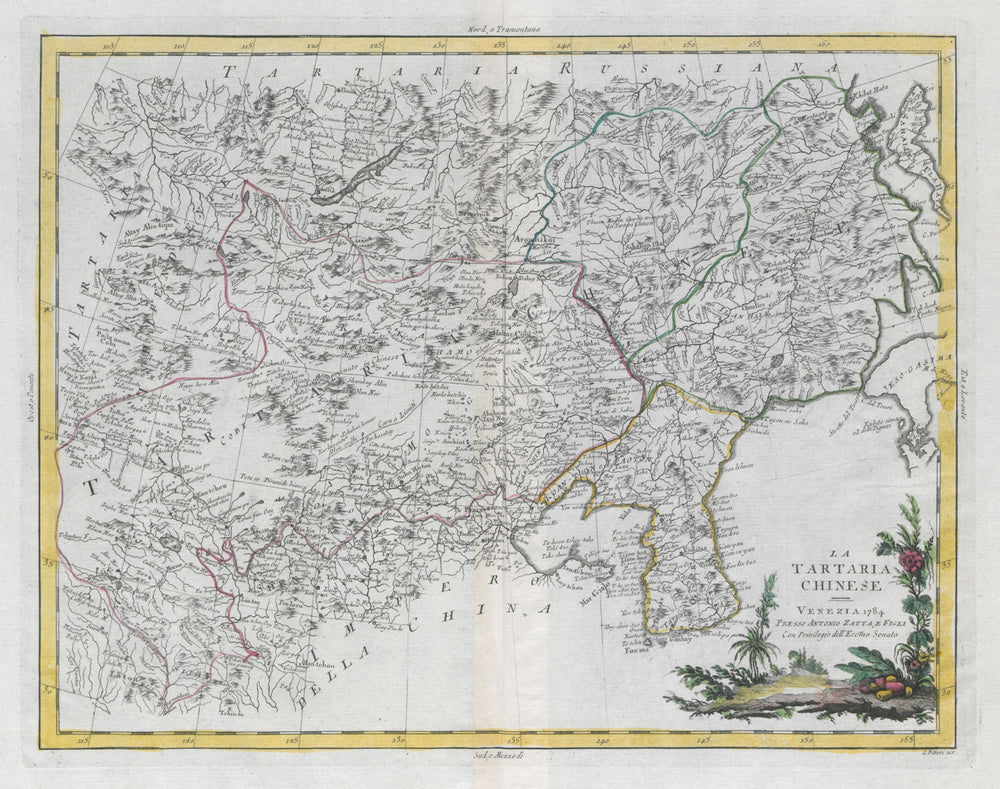 "La Tartaria Chinese". NE China Korea Manchuria Inner Mongolia. ZATTA 1785 map