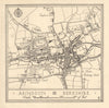 Town plan of ABINGDON, Oxfordshire. Thames Valley 1929 old vintage map chart