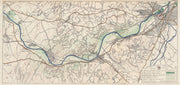 THAMES VALLEY. Moulsford - Goring - Pangbourne - Reading - Caversham 1929 map