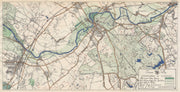 THAMES VALLEY. Maidenhead - Bray - Windsor - Slough - Egham - Staines 1929 map
