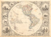 WESTERN HEMISPHERE. Shows Russian America, Gran Colombia. RAPKIN/TALLIS 1851 map
