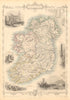 IRELAND. St Patrick's Dublin Killarney round tower views. RAPKIN/TALLIS 1851 map