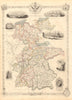 GERMANY. with Dresden, Coburg & Hartz silver mines views. RAPKIN/TALLIS 1851 map
