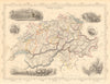 SWITZERLAND. William Tell shooting apple. Cantons. TALLIS & RAPKIN 1851 map