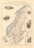 SWEDEN & NORWAY. Scandinavia.Norwegian army ski regiment. RAPKIN/TALLIS 1851 map