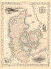 DENMARK. including Schleswig-Holstein/Slesvig-Holsten. TALLIS & RAPKIN 1851 map