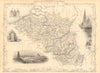 BELGIUM. with Luxembourg. Antwerp & Waterloo vignettes. TALLIS & RAPKIN 1851 map