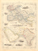 OVERLAND ROUTE TO INDIA. Ship France Germany Euphrates. TALLIS & RAPKIN 1851 map