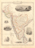 SOUTHERN INDIA. Amber Fort, Jaipur & Gol Gumbaz, Bijapur. RAPKIN/TALLIS 1851 map