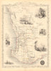 WESTERN AUSTRALIA,SWAN RIVER.Helpman Gregory Gray routes. RAPKIN/TALLIS 1851 map