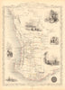 WESTERN AUSTRALIA,SWAN RIVER.Helpman Gregory Gray routes. RAPKIN/TALLIS 1851 map
