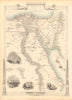 EGYPT/ARABIA PETRAEA. Cairo/Alexandria views.Nile valley. RAPKIN/TALLIS 1851 map