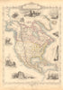 NORTH AMERICA. 31 US states. Texas with Republic border. RAPKIN/TALLIS 1851 map