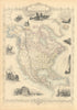 NORTH AMERICA. 31 US states. Texas with Republic border. RAPKIN/TALLIS 1851 map