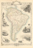 SOUTH AMERICA. Peru–Bolivian Confederacy. Gran Colombia. RAPKIN/TALLIS 1851 map