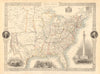 UNITED STATES. 31 states+Missouri/Western/Nebraska Terr. RAPKIN/TALLIS 1851 map