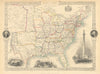 UNITED STATES. 31 states+Missouri/Western/Nebraska Terr. RAPKIN/TALLIS 1851 map