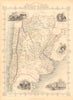 CHILI AND LA PLATA. Central Chile & Argentina. TALLIS & RAPKIN 1851 old map