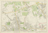 STANMORE Wealdstone Edgware Pinner North Harrow Kenton The Hyde. BACON 1934 map