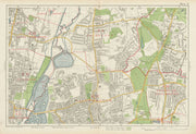 NE LONDON Chingford Walthamstow Edmonton Tottenham Woodford. BACON 1934 map