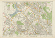 NW LONDON Cricklewood Hampstead Hendon Willesden Golders Green. BACON 1934 map