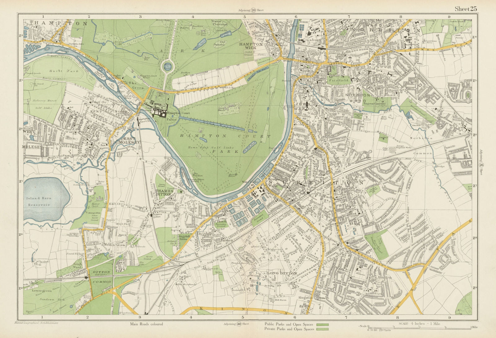 KINGSTON-UPON-THAMES Surbiton Molesey Hampton Court Thames Ditton.BACON ...