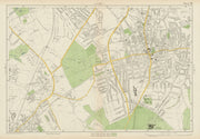 SUTTON Cheam Epsom Belmont Carshalton Ewell Banstead Downs. BACON 1934 old map