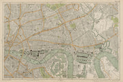 LONDON City East End Southwark Bethnal Green Docks Shoreditch. BACON  1919 map