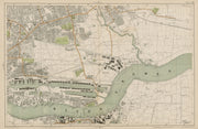 WEST/EAST HAM & BARKING Plaistow Woolwich Thamesmead Beckton. BACON  1919 map